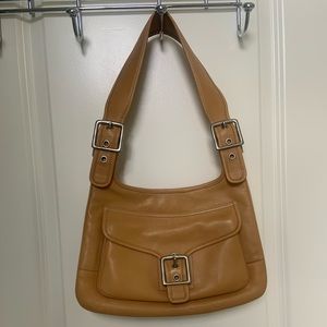 Coach Saddle Hippie Light Tan Leather Purse